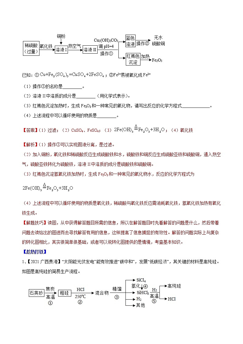 中考化学一轮复习考点精讲19 化学工艺流程题 (教师版)第2页