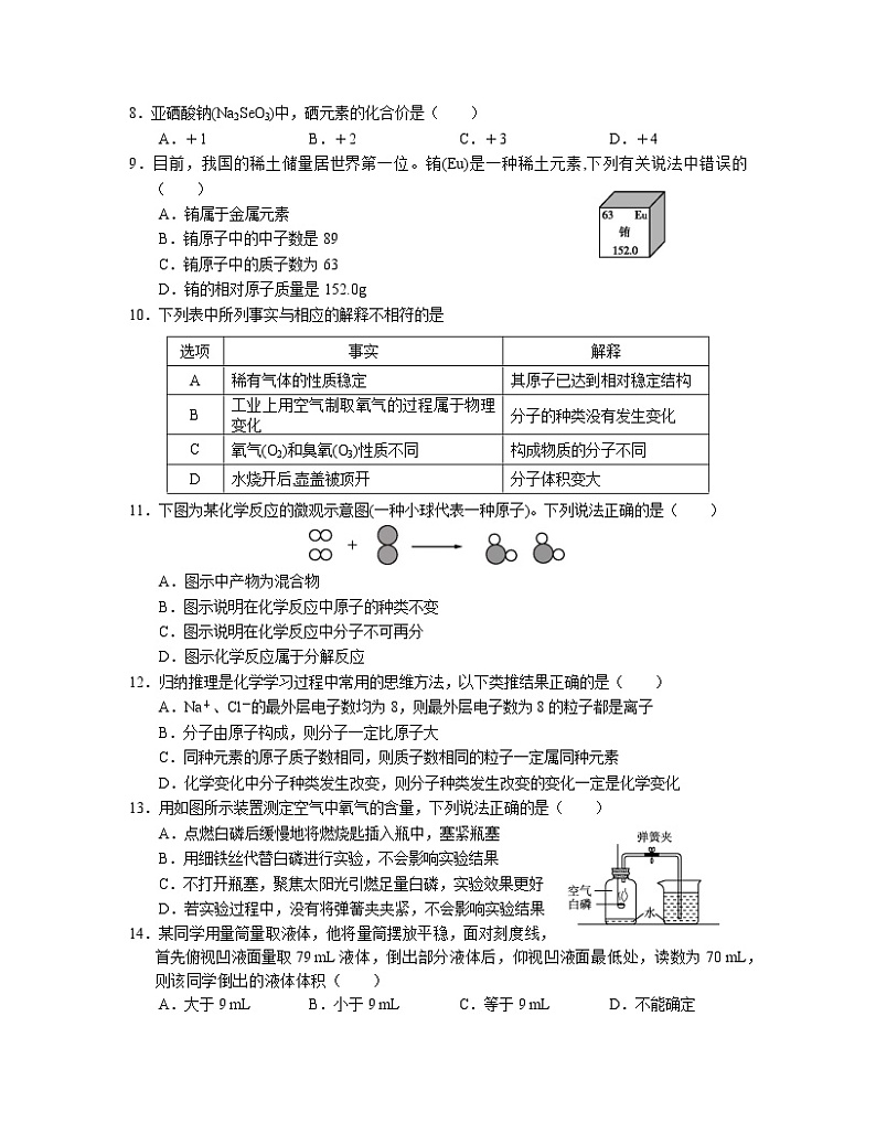 2022-2023学年湖南省常德市九年级上册化学期末专项提升模拟试题(含解析)第2页