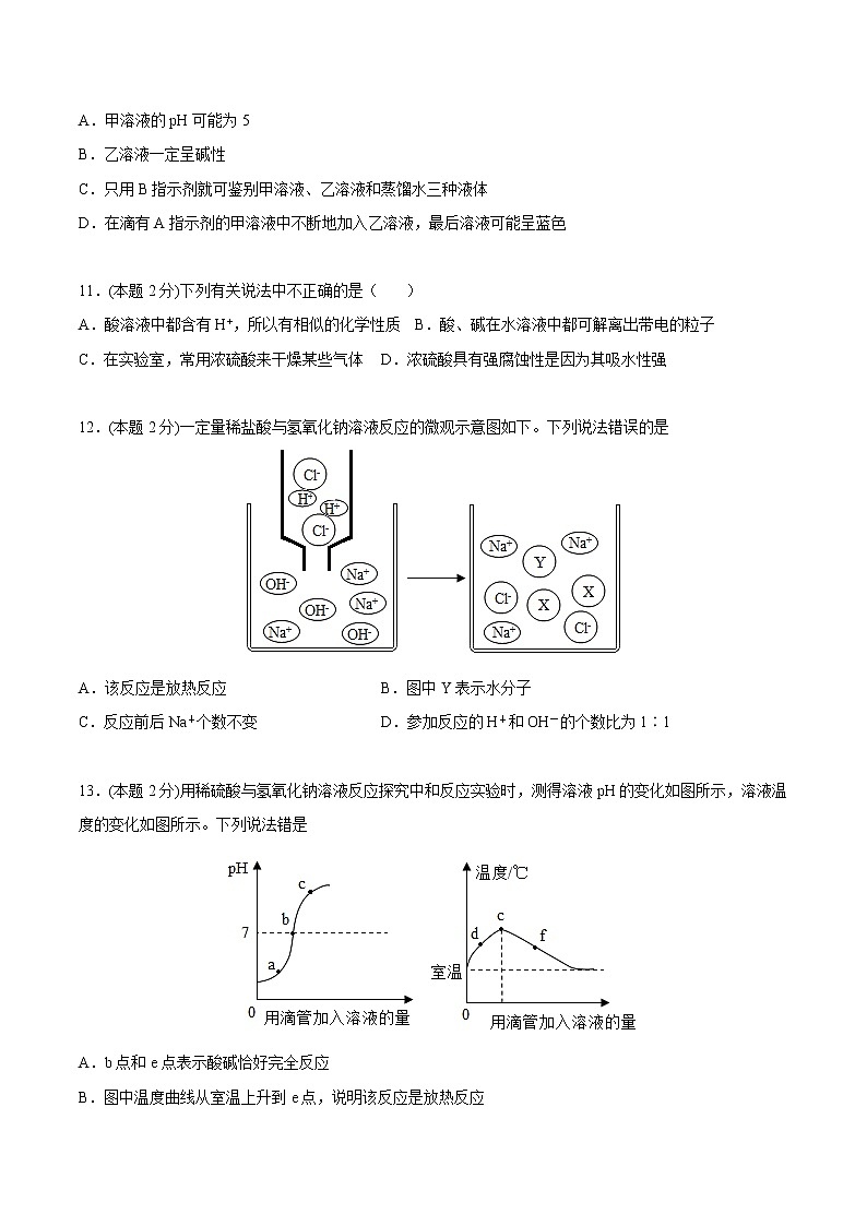 第十单元 《酸和碱》单元测试(培优提升)(学生版)-九年级下册化学同步精品讲义(人教版)第3页