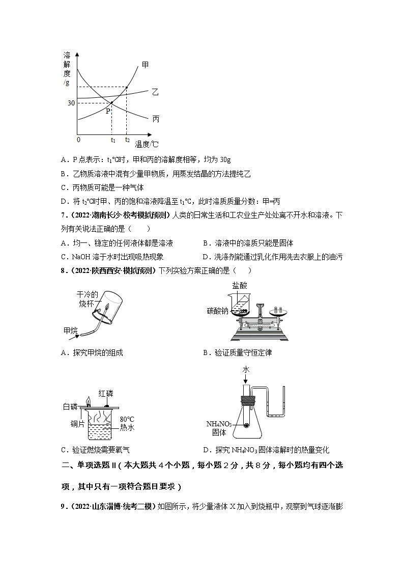 第九单元 溶液（培优卷）——2022-2023学年九年级下册化学单元卷（深圳专用）（原卷版+解析版）02