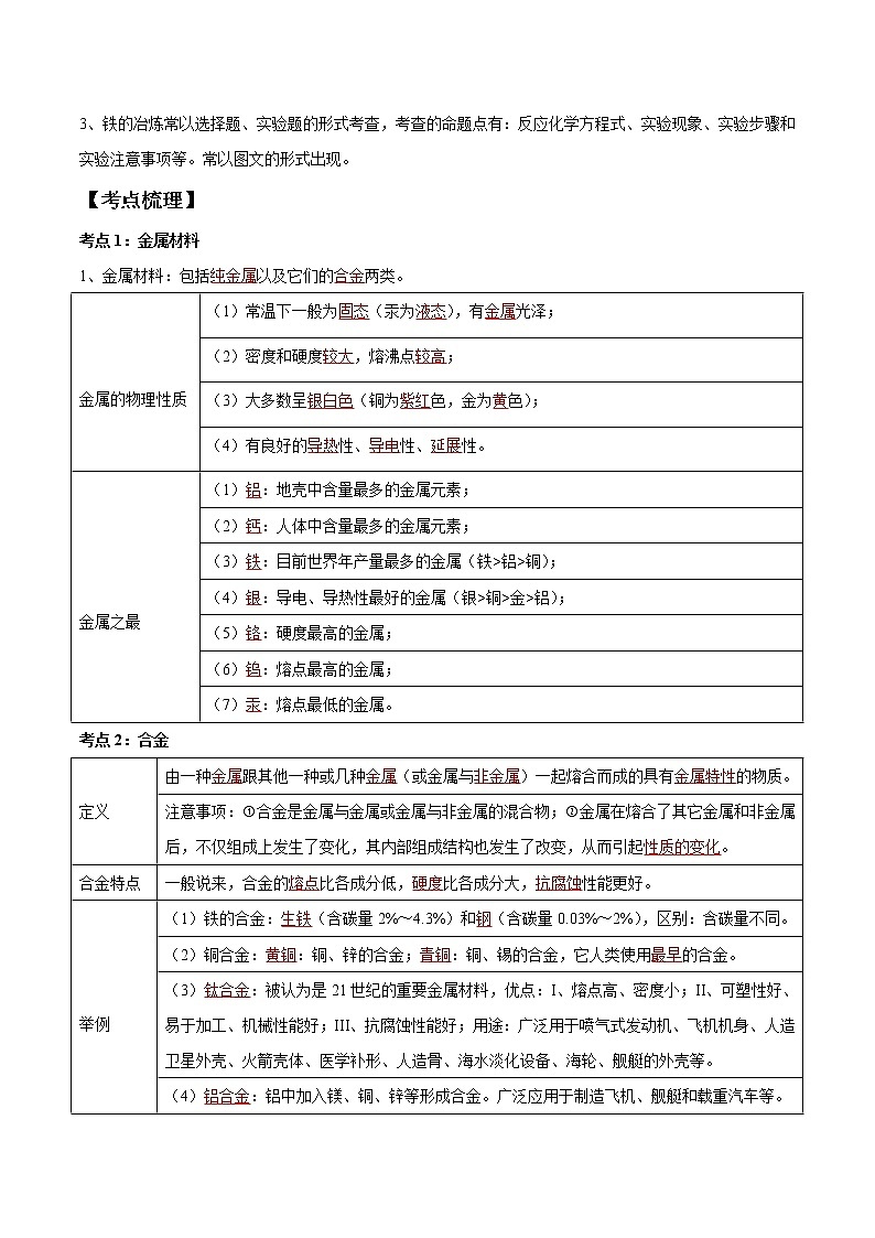 专题05 金属及金属材料的利用(讲通练透)-第2页