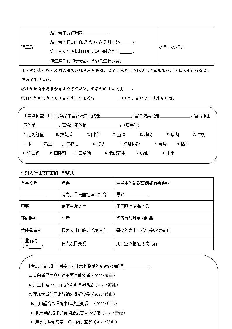 专题10 化学与生活(精讲讲义)(学生版)第2页