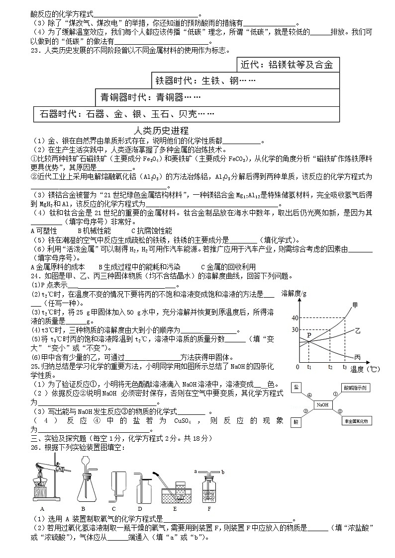 湖南省怀化市溆浦县第一中学2022-2023学年九年级下学期3月月考化学试题第3页