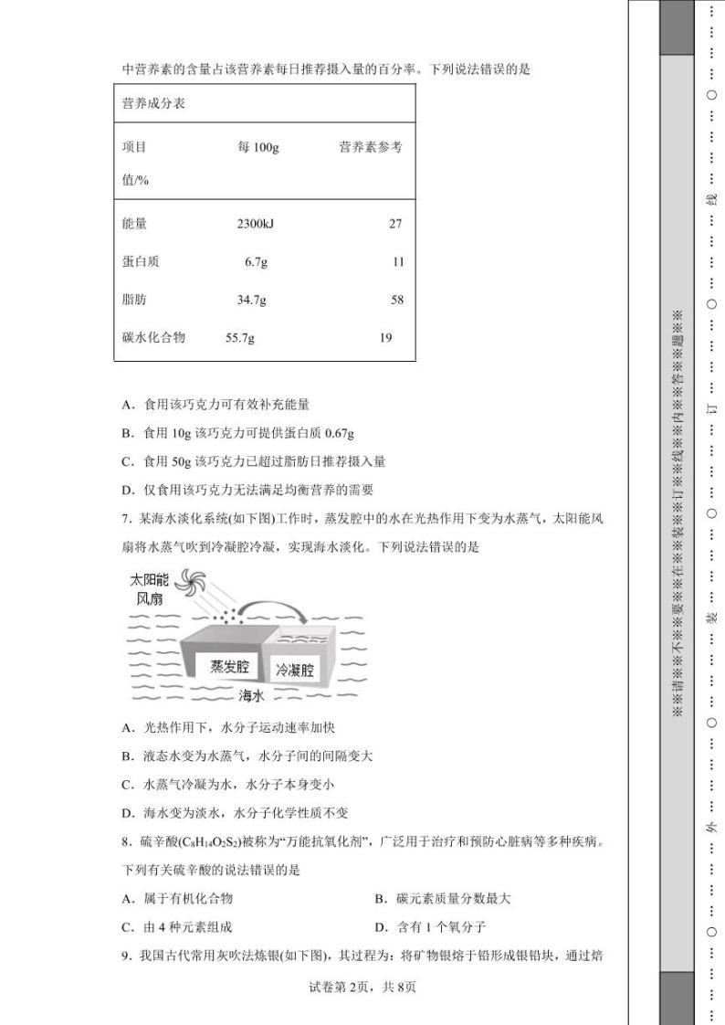 2022年福建省中考化学真题附答案解析（高清版）02