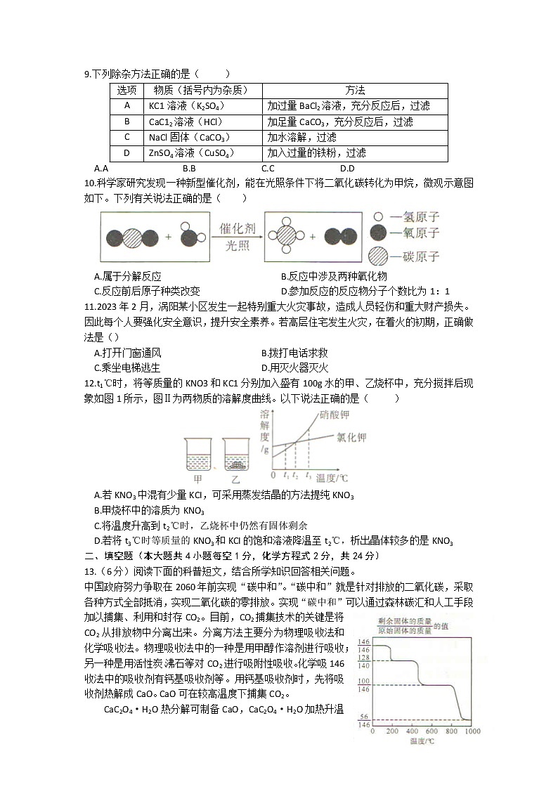 2023年安徽省亳州市涡阳县中考联考化学试题第2页