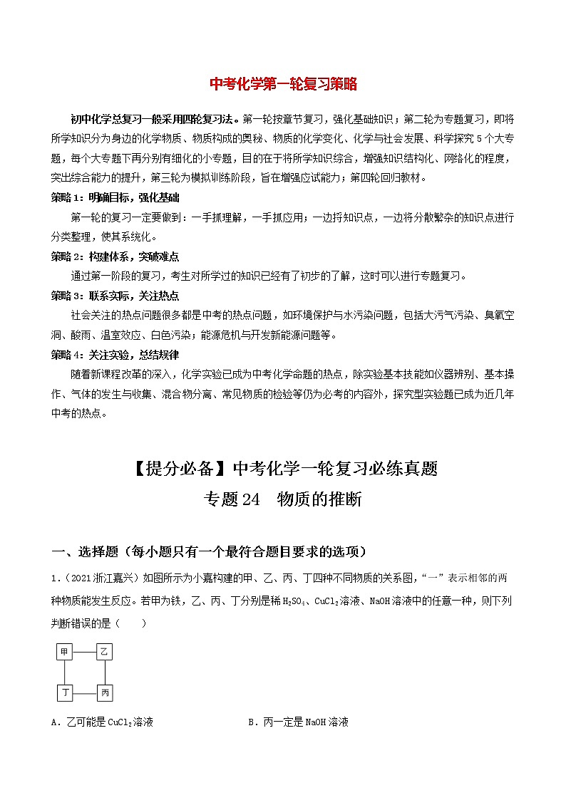 专题24物质的推断(教师版)第1页