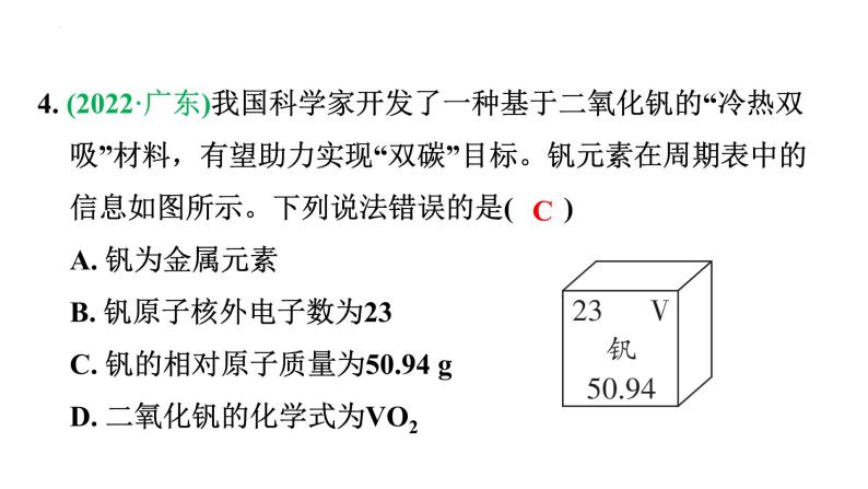 2023年广东省中考化学一轮考点梳理复习主题2    物质的组成与结构课件PPT08