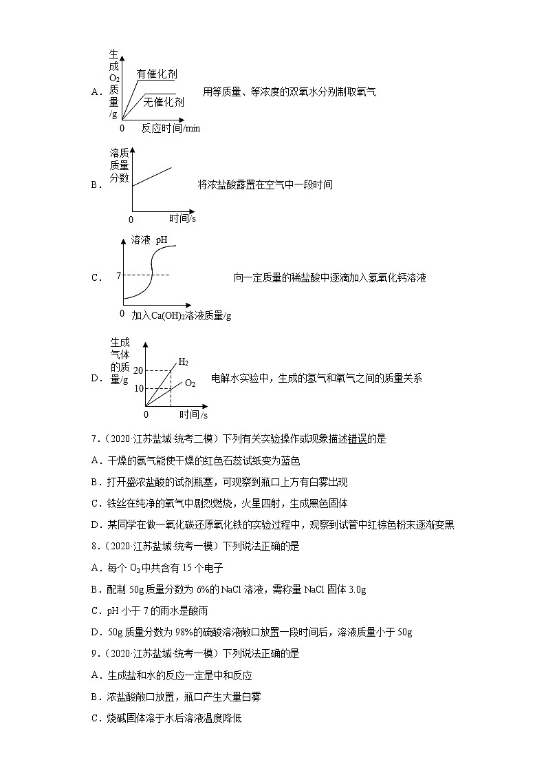 江苏省盐城市三年(2020-2022)中考化学模拟题分题型分层汇编-56其他常见酸第2页