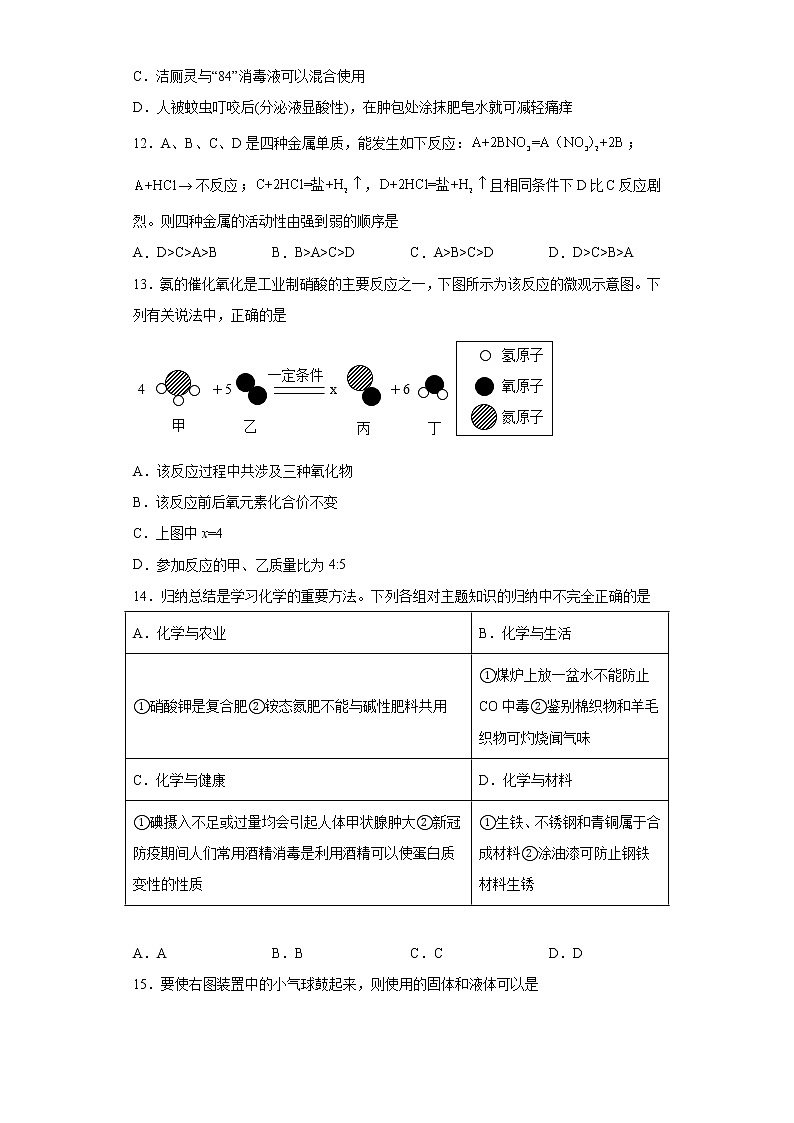 2023年山东省的德州市临邑县中考一模化学试题(含解析)03