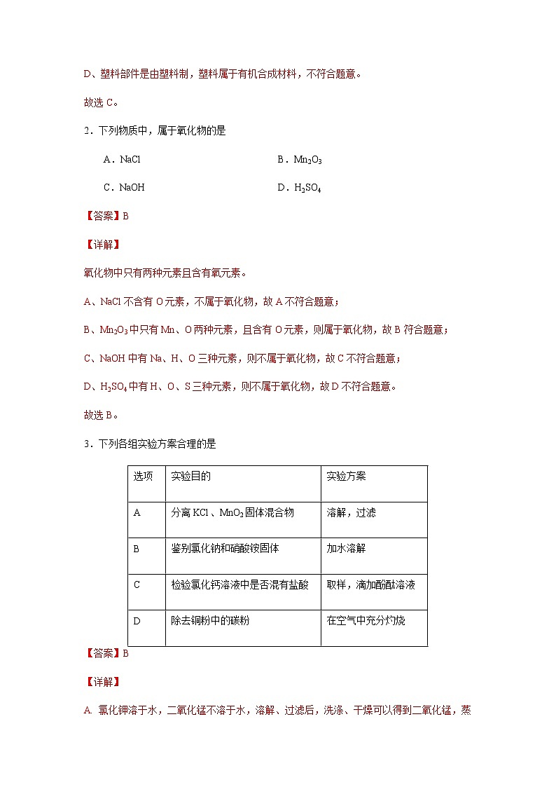 化学(福建卷)(全解全析)第2页