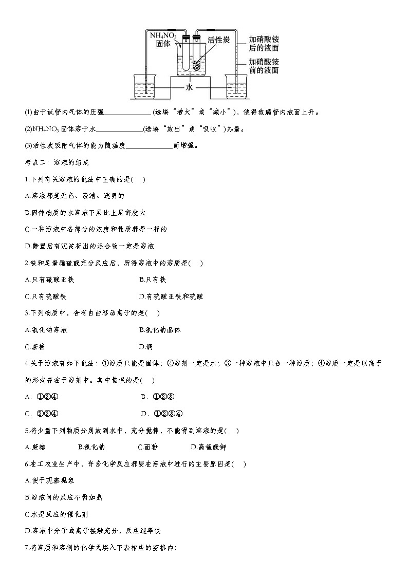 中考化学一轮复习基础专项练习:溶液的形成 (含答案)第2页