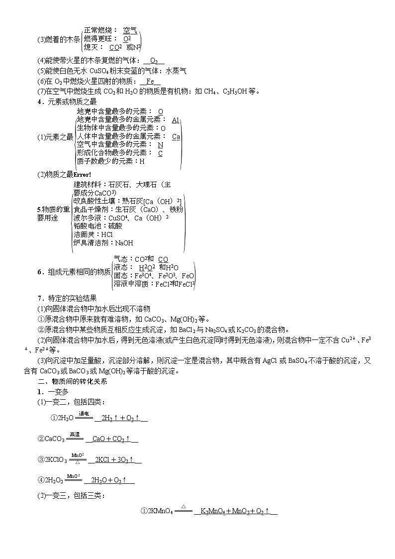 中考化学一轮复习考点讲练题型复习框图推断题(含答案)第3页