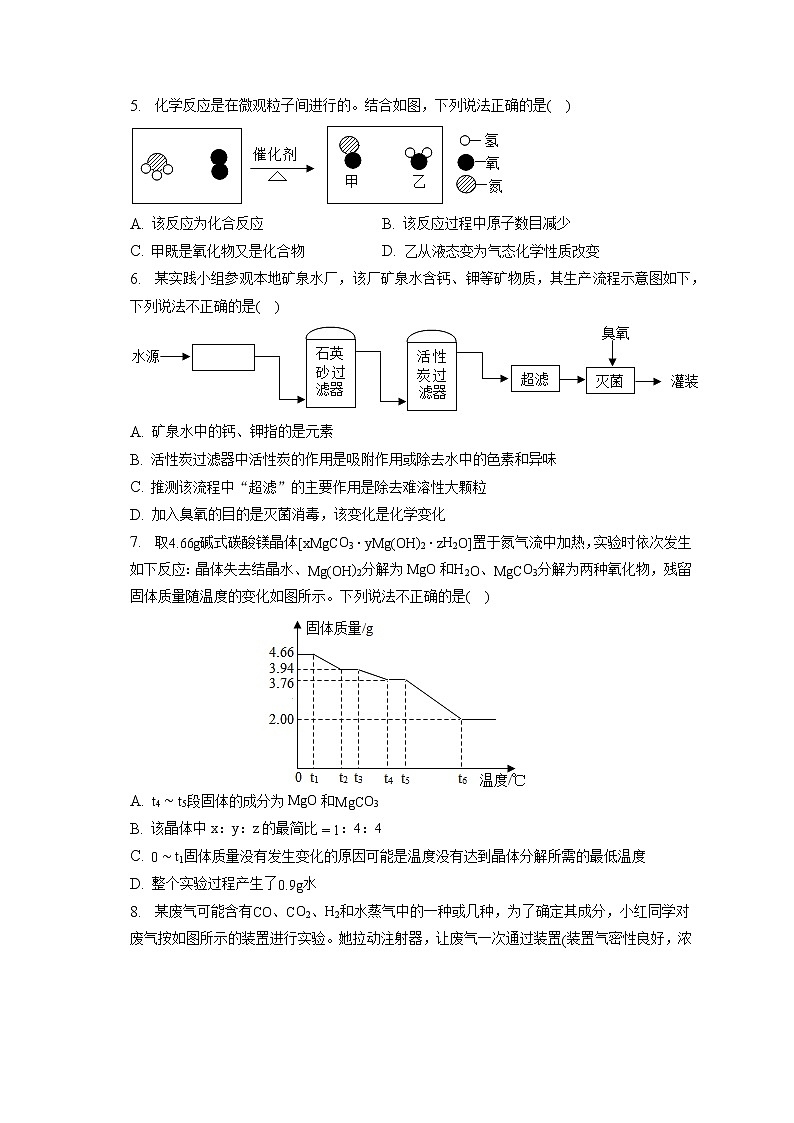 2022-2023学年湖北省武汉市洪山实验中学中考化学调研试卷(一)(含答案解析)02