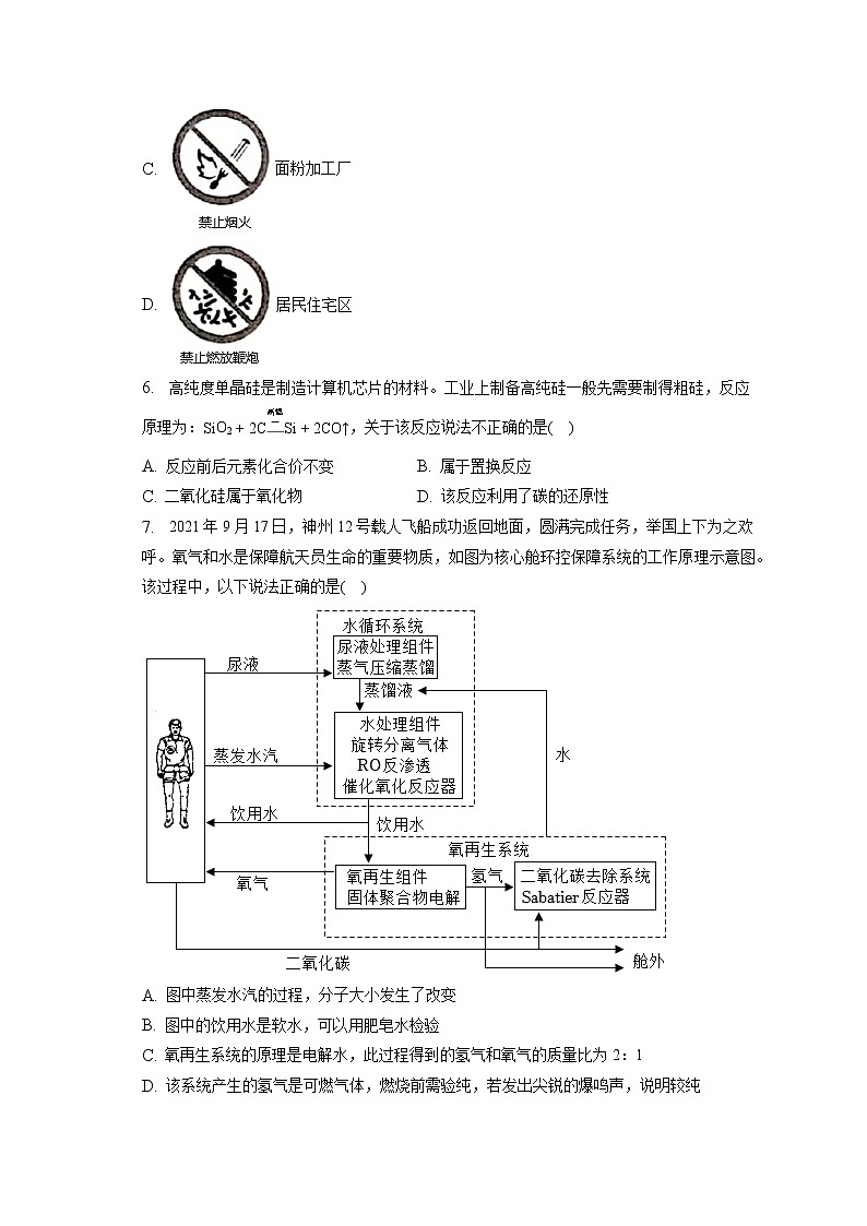2023年湖北省黄石市阳新县陶港中学中考化学模拟试卷(含答案解析)第2页