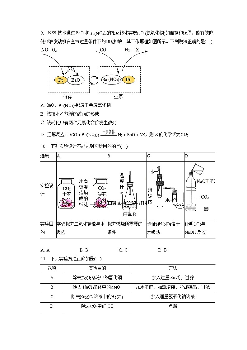 2023年广东省深圳市福田区红岭中学石厦初中中考化学模拟试卷(3月份)(含答案解析)第3页