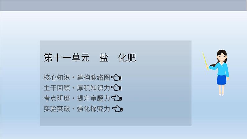 中考化学一轮单元总复习课件 第十一单元 盐 化肥 (含答案)第1页