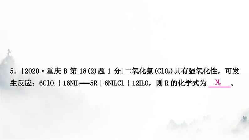 中考化学复习第五单元化学方程式练习课件第7页