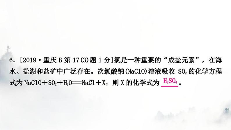 中考化学复习第五单元化学方程式练习课件第8页