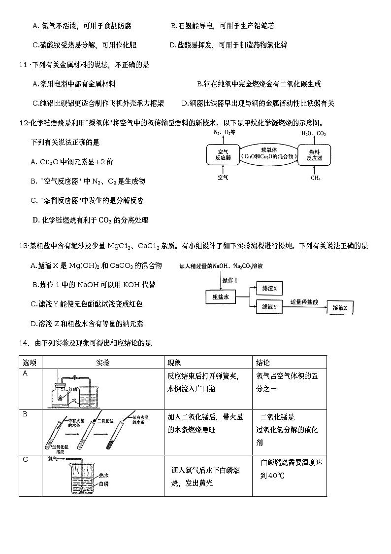 2023年广东省广州市越秀区中考一模化学试题(含答案)第2页