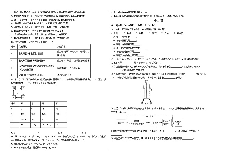 2023年中考押题预测卷01(天津卷)-化学(考试版)A3第2页