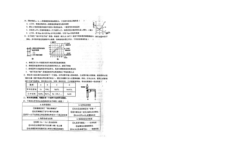 2023年山东省青岛大学附属中学中考二模化学试题第3页