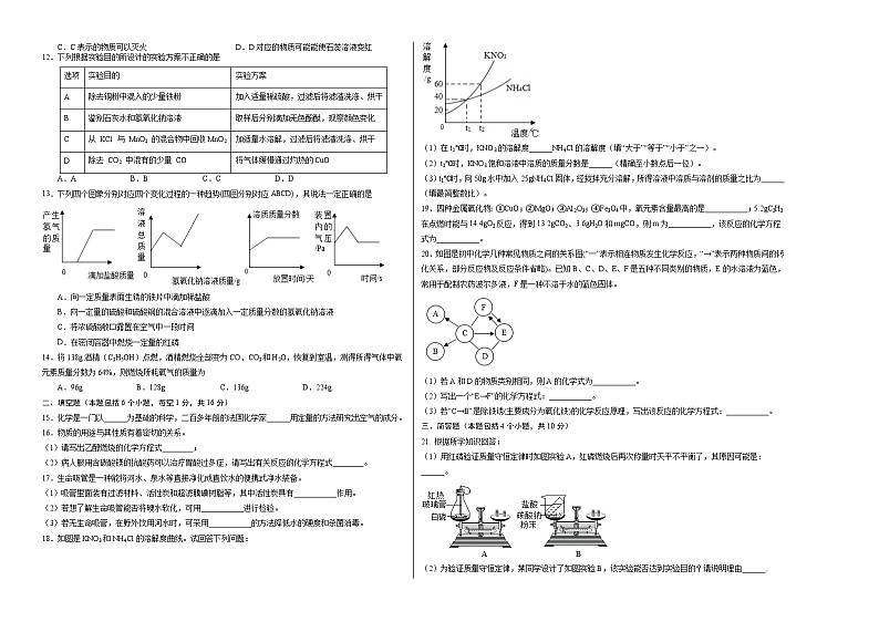化学(河南卷)-【试题猜想】2023年中考考前最后一卷(考试版A3)第2页