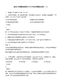 2023年湖南省岳阳中考模拟化学试卷（含答案）