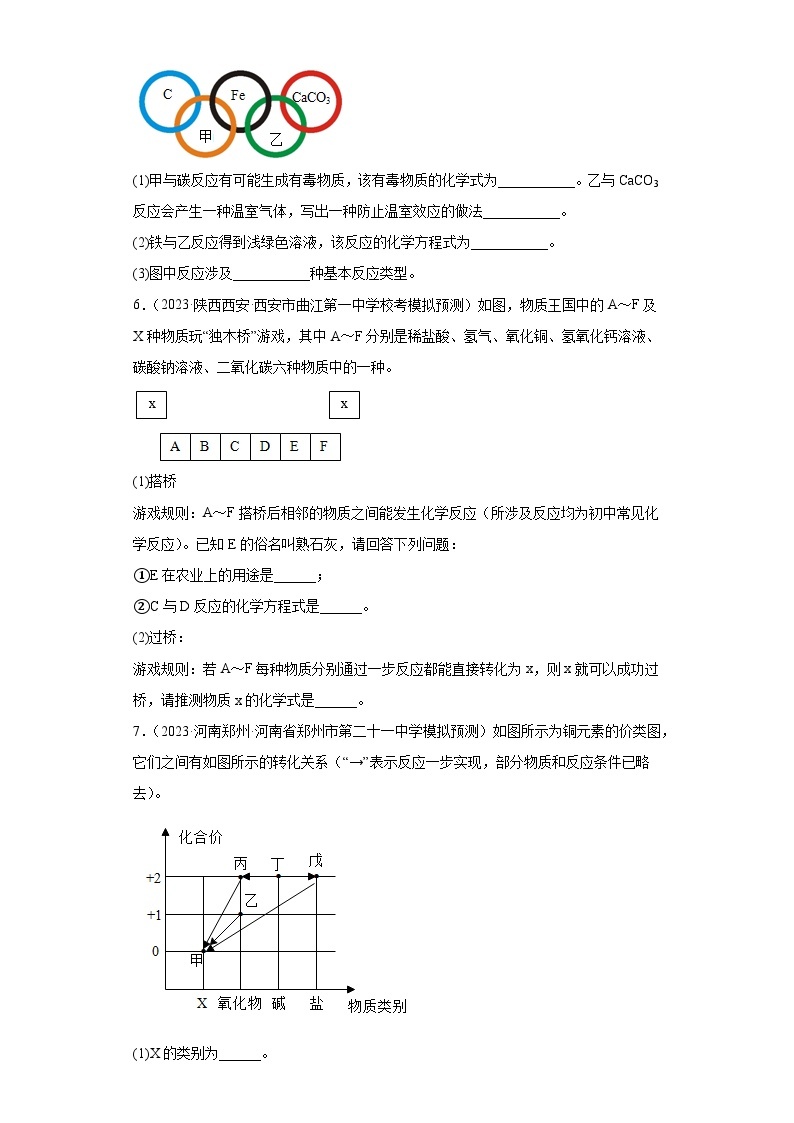 2023年中考化学二轮专题复习元素或物质推断题03