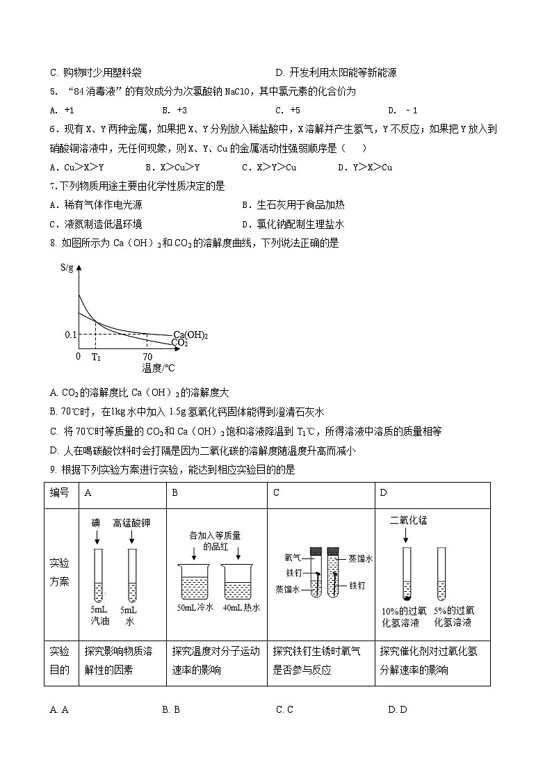 化学(新疆卷)-学易金卷:2023年中考考前押题密卷(含考试版、全解全析、参考答案、答题卡)02
