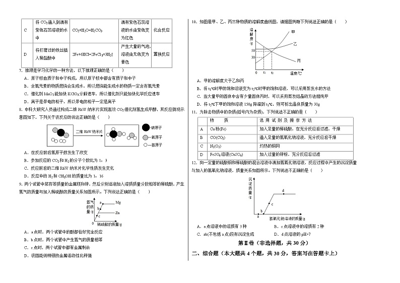 (广东深圳卷)2023年中考化学第二次模拟考试(考试版)第2页