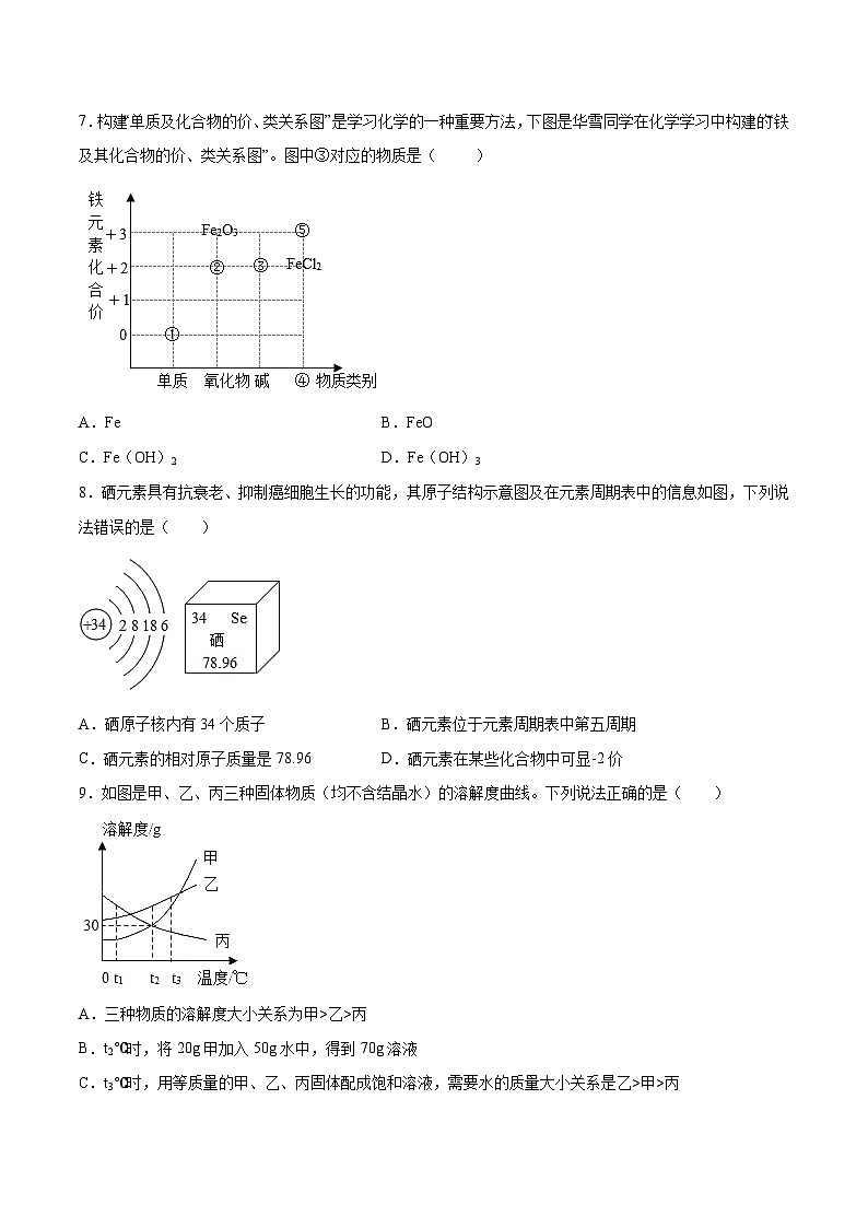 (盐城卷)2023年中考化学第二次模拟考试03