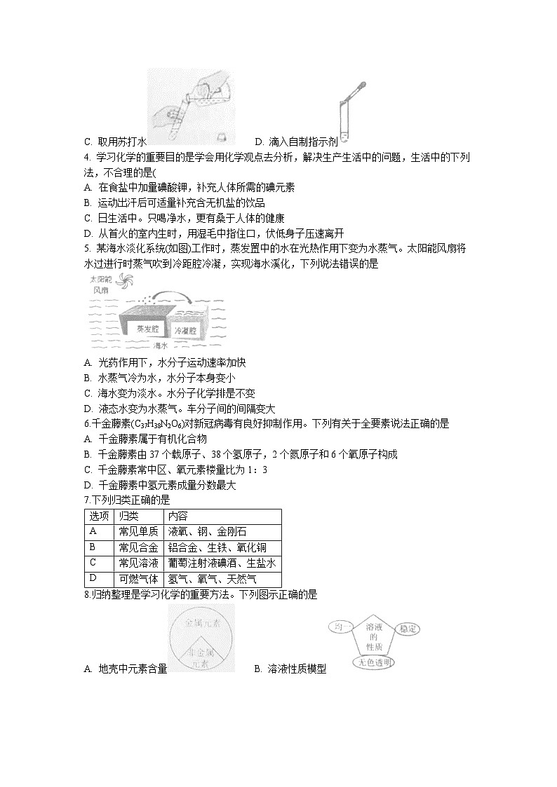 2023年山东省青岛莱西市中考二模化学试题02