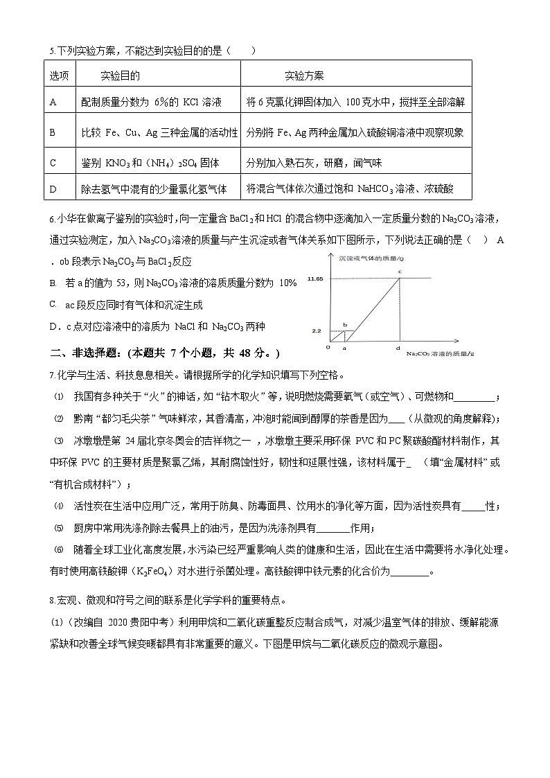 2023届贵州省黔南州惠水县中考化学阶段性适应模拟试题(3月)含解析03