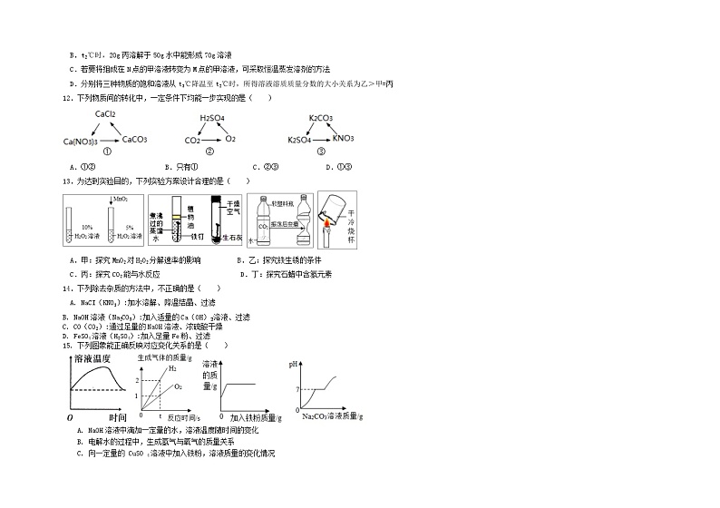 2023年广东省东莞市石竹实验学校二模化学试卷第3页
