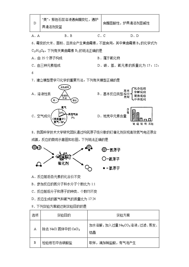 2023年福建省厦门市海沧区中考二模化学试题(含答案)02