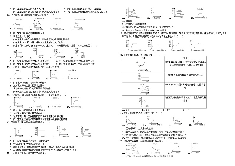 中考化学三轮冲刺之中考常考题专题复习-----选择图像分析专练第2页