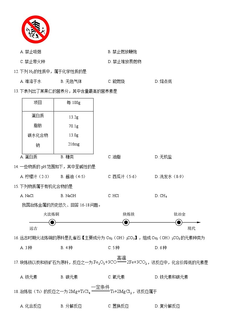2021北京中考真题化学(教师版)02