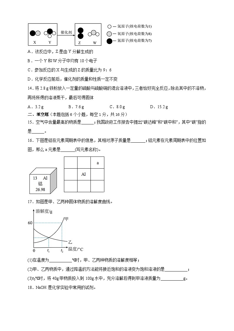 2023年河南省焦作市博爱县中考第三次质量检测化学试题卷(含答案)第3页