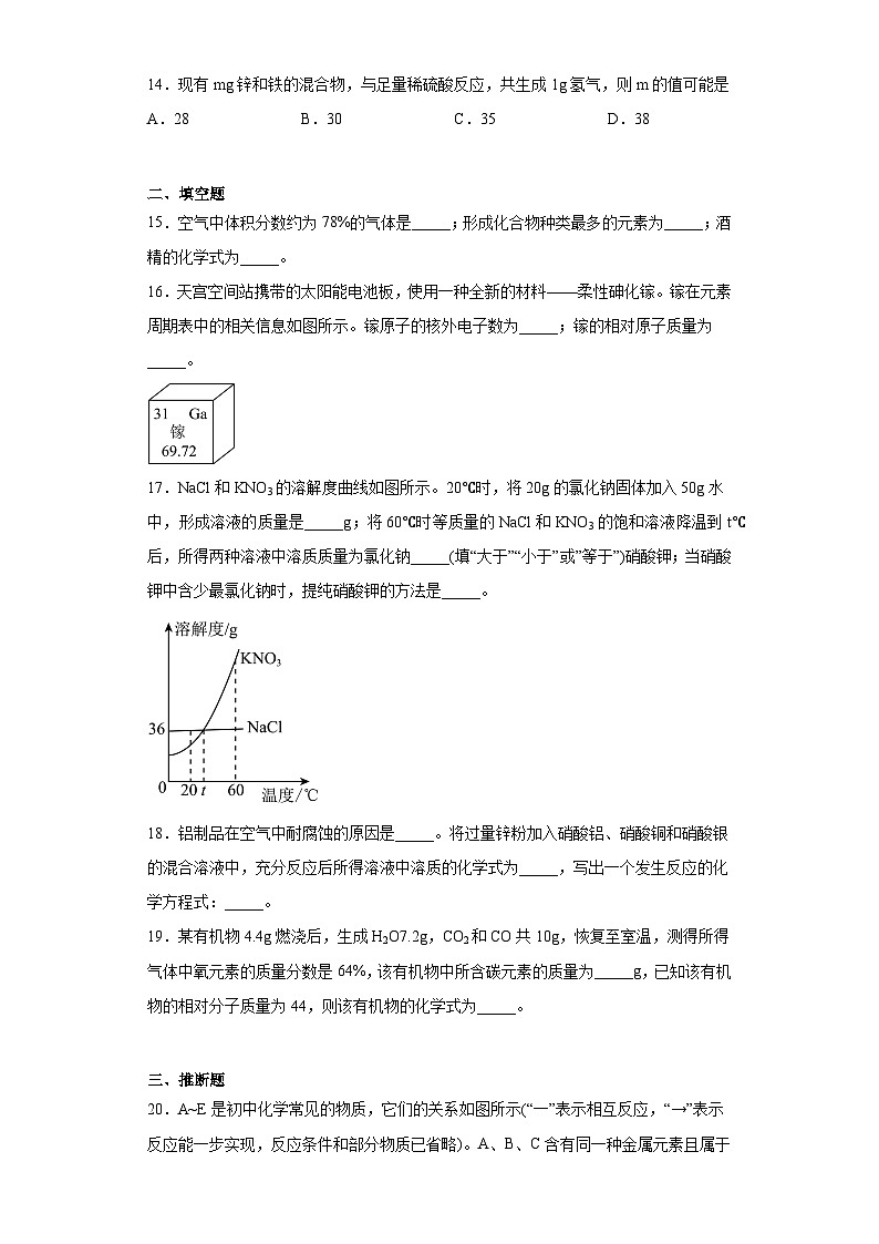 2023年河南省商丘市永城市中考二模化学试题(含答案)第3页