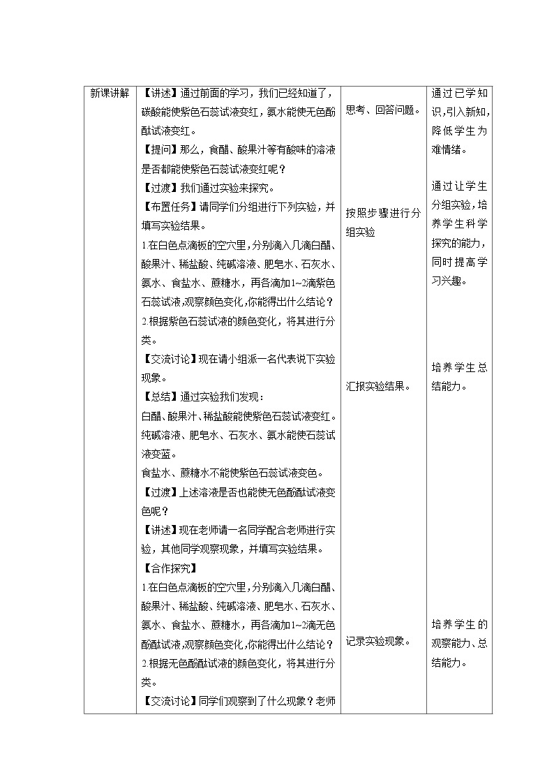 【上教版九年级化学下册】《溶液的酸碱性》示范公开课教案02