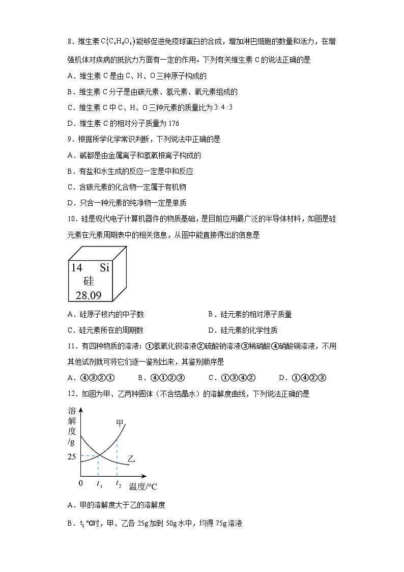 2023年河南省濮阳市台前县中考三模化学试题(含答案)第2页