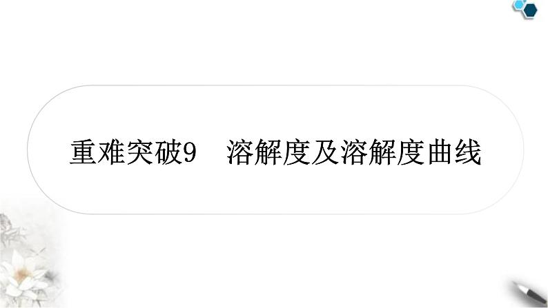 人教版中考化学复习重难突破9溶解度及溶解度曲线练习课件第1页