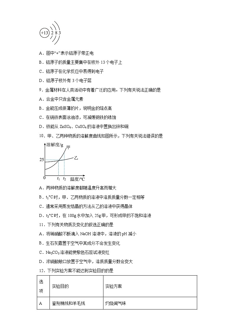 2023年四川省内江市中考化学真题(含解析)02