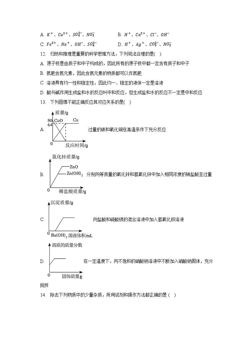 2023年黑龙江省齐齐哈尔市铁峰区中考化学三模试卷(含解析)第3页