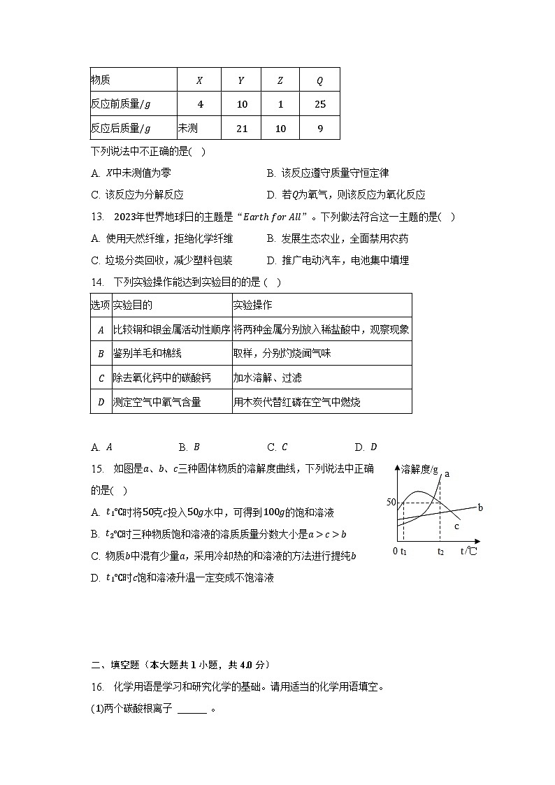 2023年内蒙古呼伦贝尔市扎兰屯市中考化学三模试卷03