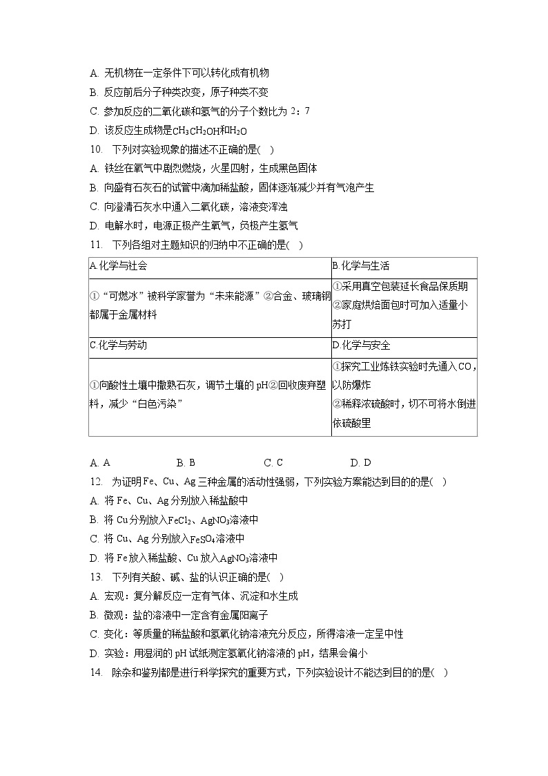 2023年山东省聊城市中考化学试卷(含答案解析)03