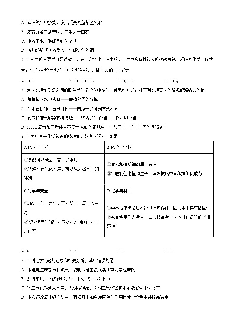 2023年黑龙江省齐齐哈尔市中考化学真题及答案解析02