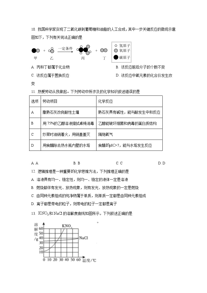 2023年山东省烟台市中考化学真题（含答案）03