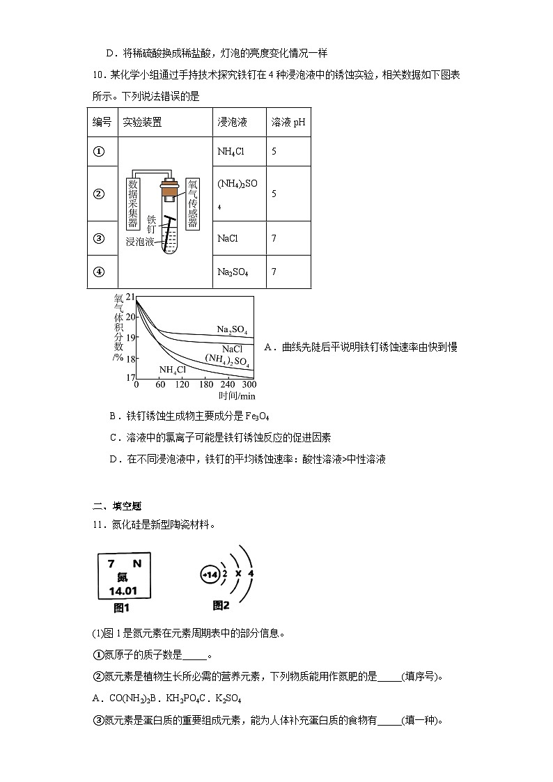 2023年福建省泉州市晋江市初中学业质量综合测试化学试题(含解析)第3页