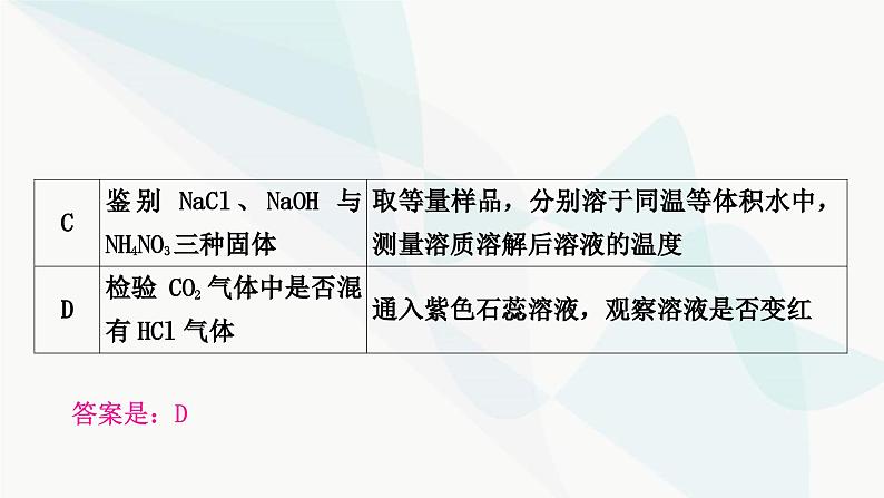 人教版中考化学复习题型突破二实验方案的设计与评价练习课件第8页